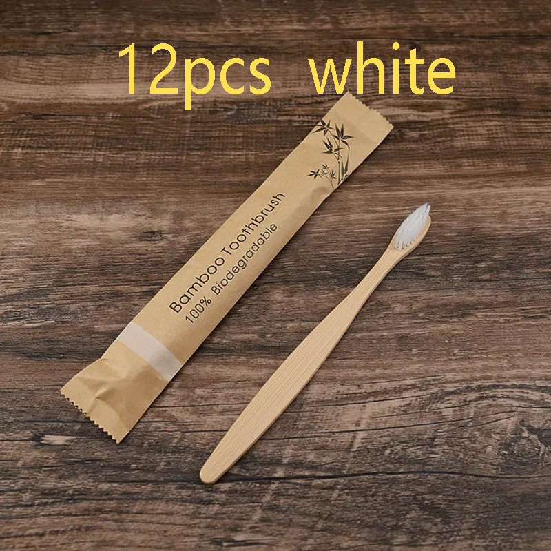 Bamboo Toothbrushes 5/10/12Pcs Eco Friendly Resuable Toothbrush Adult Wooden Soft Tooth Brush Cconvenient. 