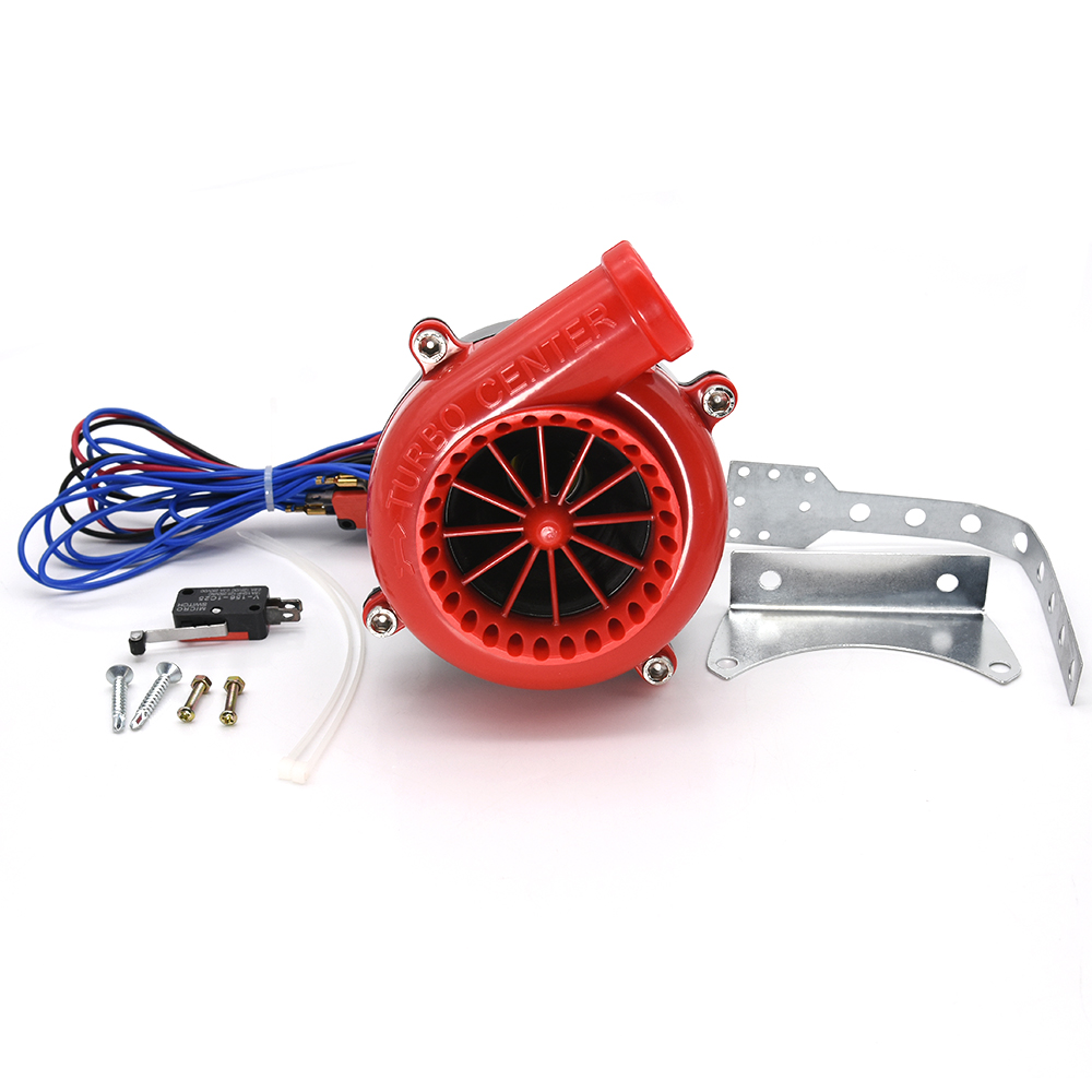 Universal Loud Horn Electronic Turbo Car Fake Dump Valve Turbo Blow Off Valve Sound Electric Turbo Blow Off Analog Sound BOV Red. 