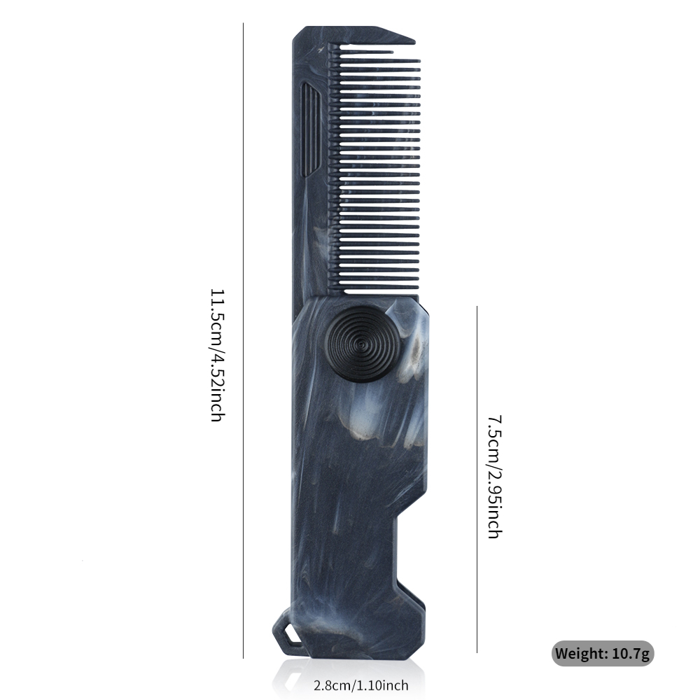 Pattern Retractable Comb NEW 1/2PCS Marble Pattern Mini Folding Combs Portable Barber Hair ...