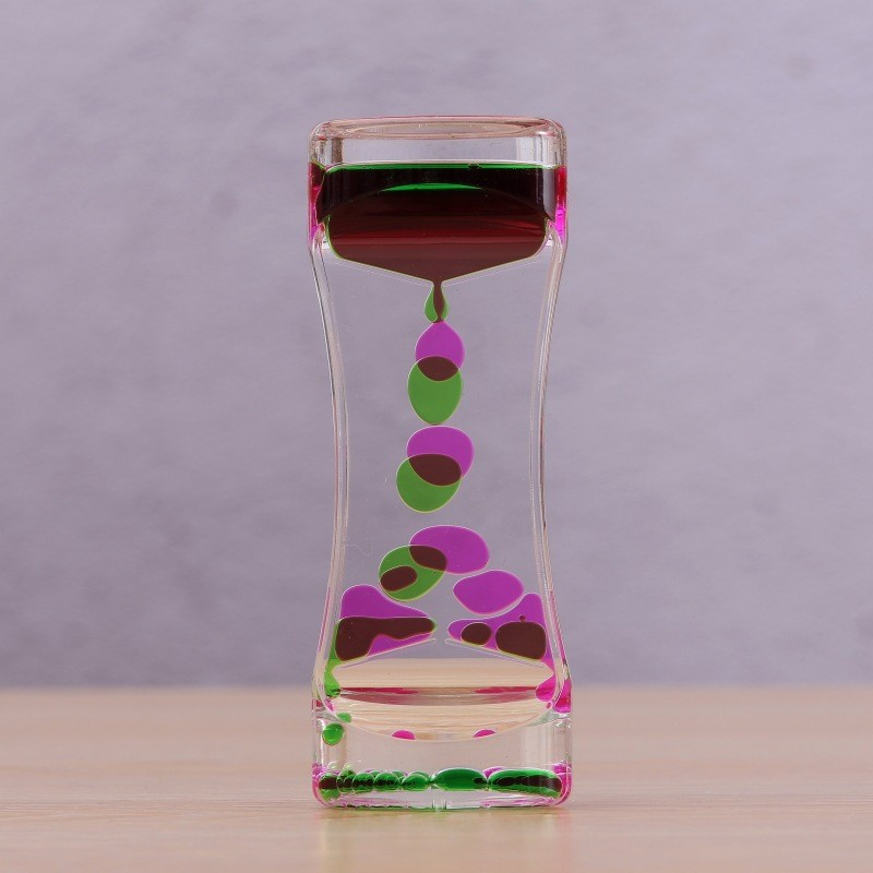 Oil Based Visual Timer Dynamic Oil Drop Hourglass Timers Mixed Color Liquid Sandy Clock Stress ...