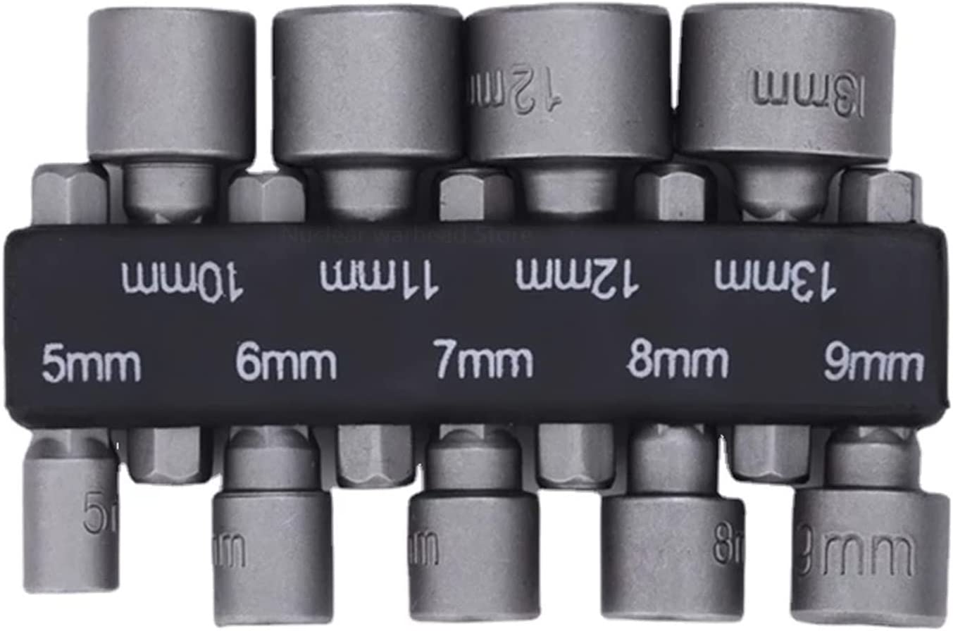 9pcs/set 5mm-13mm Hex Sockets Sleeve Nozzles Nut Driver Set Screwdriver Set Schroevendraaier Set Bits Sets Tools Socket Wrenches. 