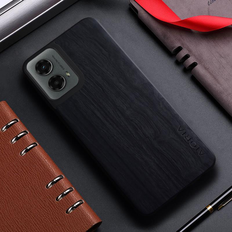 Case for Motorola G Power Stylus Play 2024 funda bamboo wood pattern Leather back cover for Moto Edge 50 pro x50 Ultra case capa. 