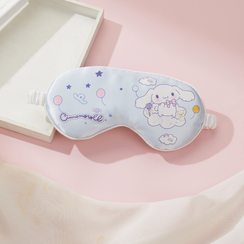 Sanrio Anime Hello Kitty Kulomi Silk Sleep Cartoon Eye Mask Travel Eye Protection Breathable Fatigue Relief Kawaii Girl Gift. 