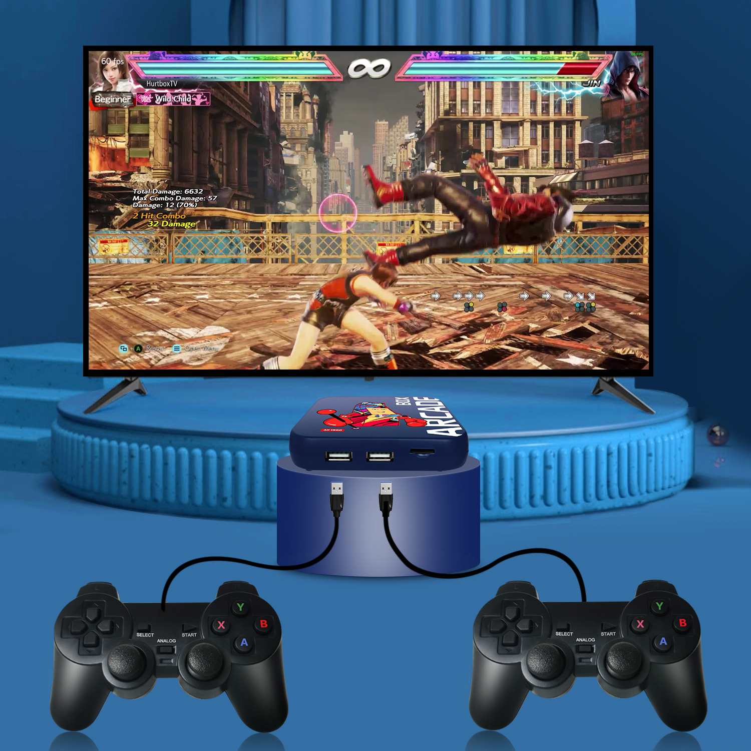 Arcade Box Game Console for PS1/DC/Naomi 64GB Classic Retro 33000+ Games Super Console 4K HD Display on TV Projector Monitor. 