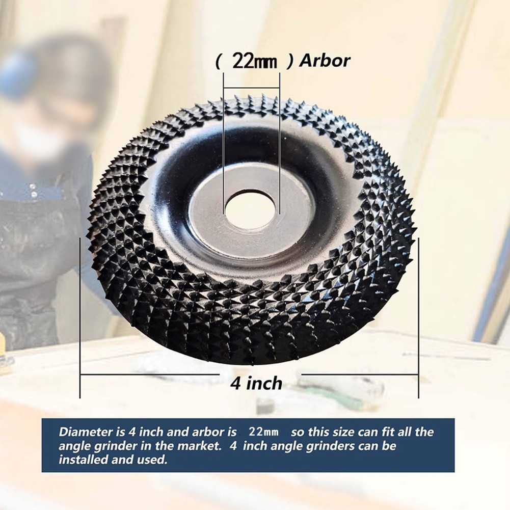 Grinder Wheel Disc 4 Inch Wood Shaping Wheel Wood Grinding Shaping Disk For Angle Grinders Power Tools. 