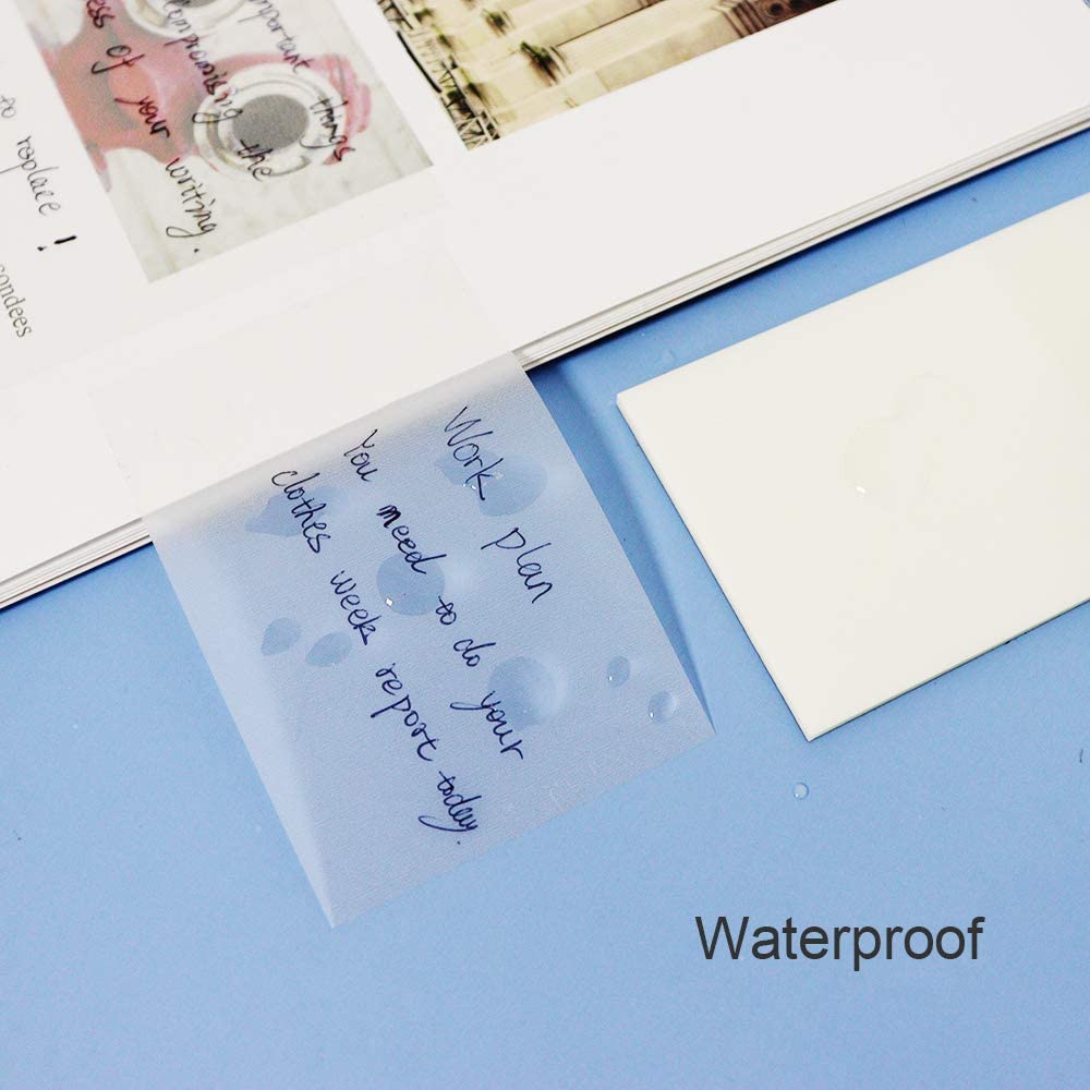 50 Sheets/pad Transparent Sticky Notes Pad Waterproof Self-Adhesive Clear Memo Message Reminder Home Office School Supplies. 