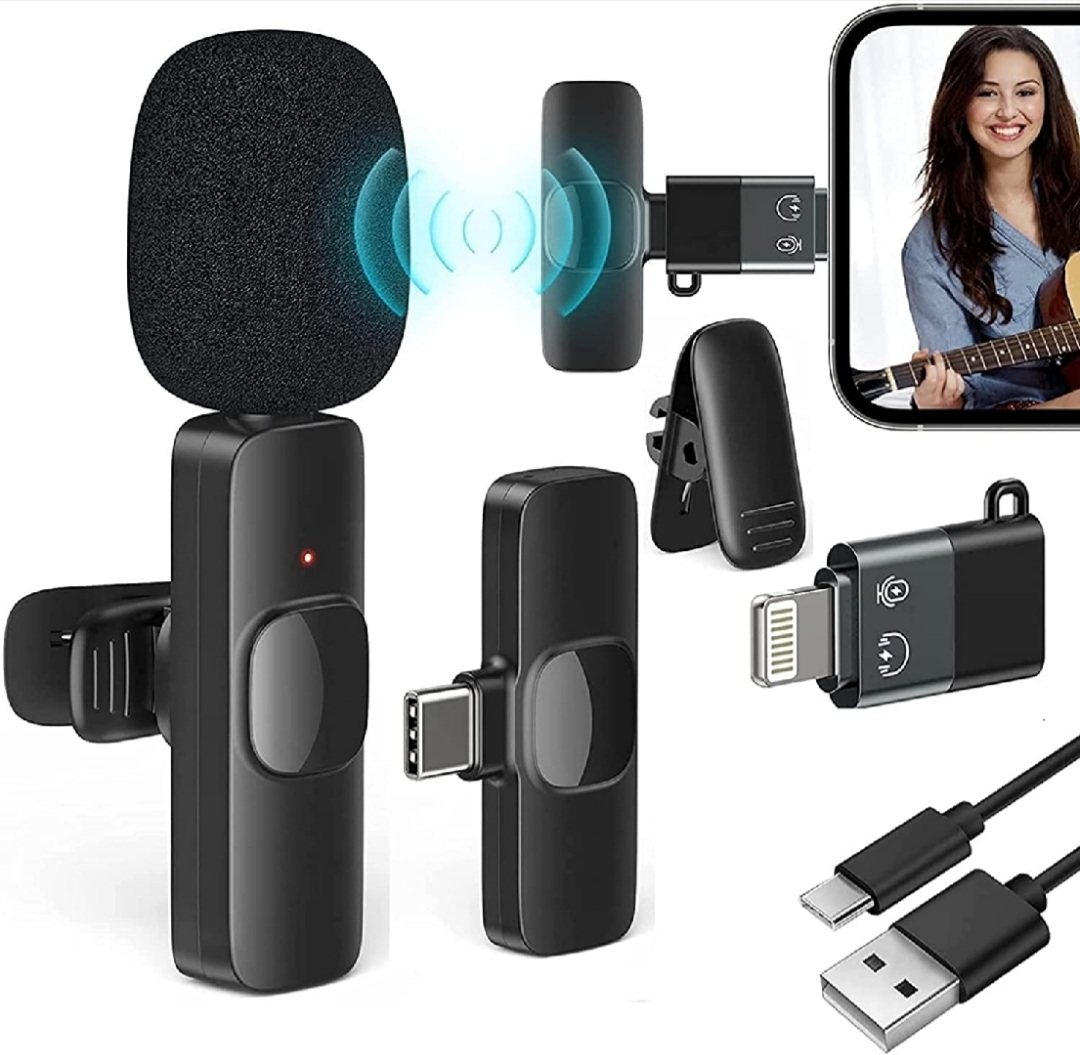K8 Wireless Microphone - Mic for Youtuber Vloggin & Mobile Recording Facebook Live stream , Tik Tok video recording & singing compatible with   Type - C android & phone. 