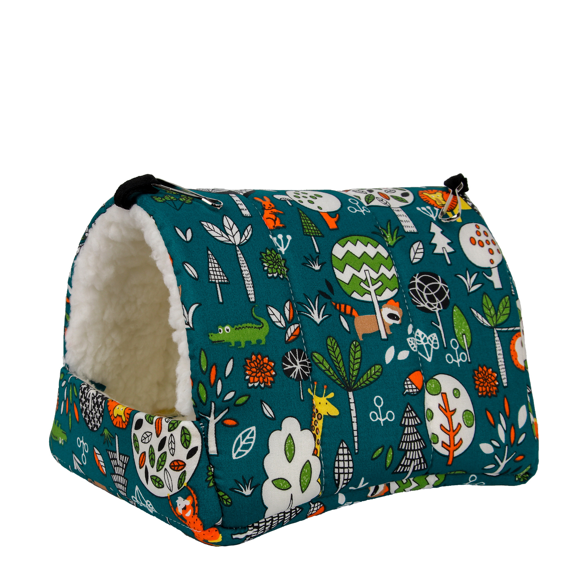 1pc Cute Print Bird Bed Mini Cage Rabbit Squirrel Mat Guinea Pig Nest Hamster House Small Animal Sleeping Bed Pet Hanging Cage. 