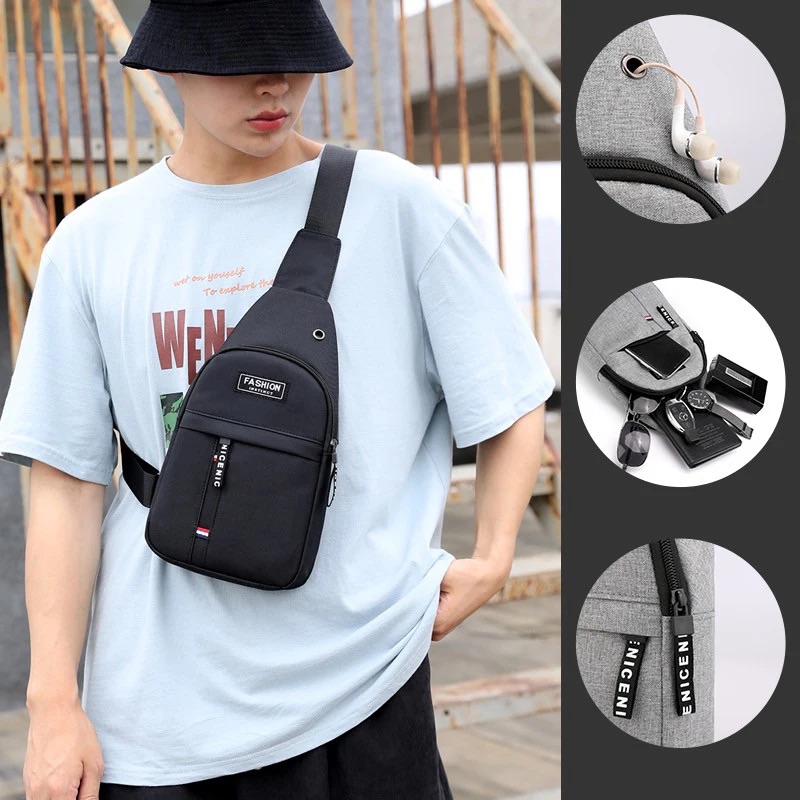 Men's Chest Bag New Fashion Korean-Style Casual Sports Water-Proof Shoulder  Cros