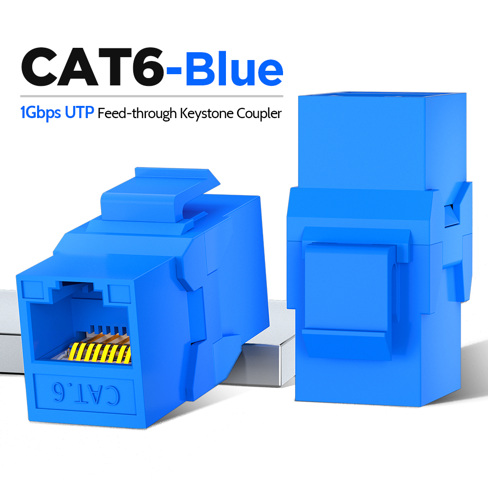 CAT6A RJ45 Inline Coupler Keystone Jack, AMPCOM RJ45 Cat6 CAT5E ...