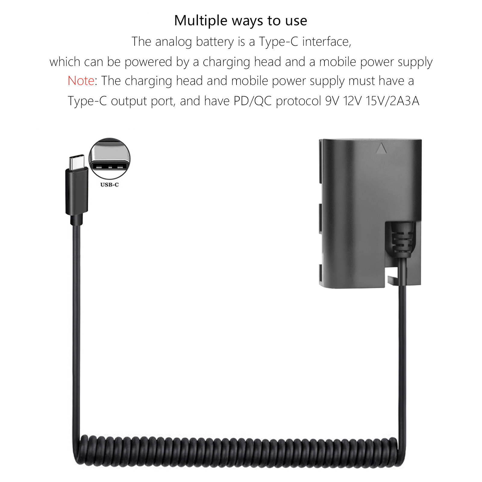 ACK-E6 DR-E6 USB-C Adapter LP-E6 LP-E6N Dummy Battery for Canon EOS R R5 R6 R7,80D 70D 60D 90D,5D Mark II III IV,6D 7D. 