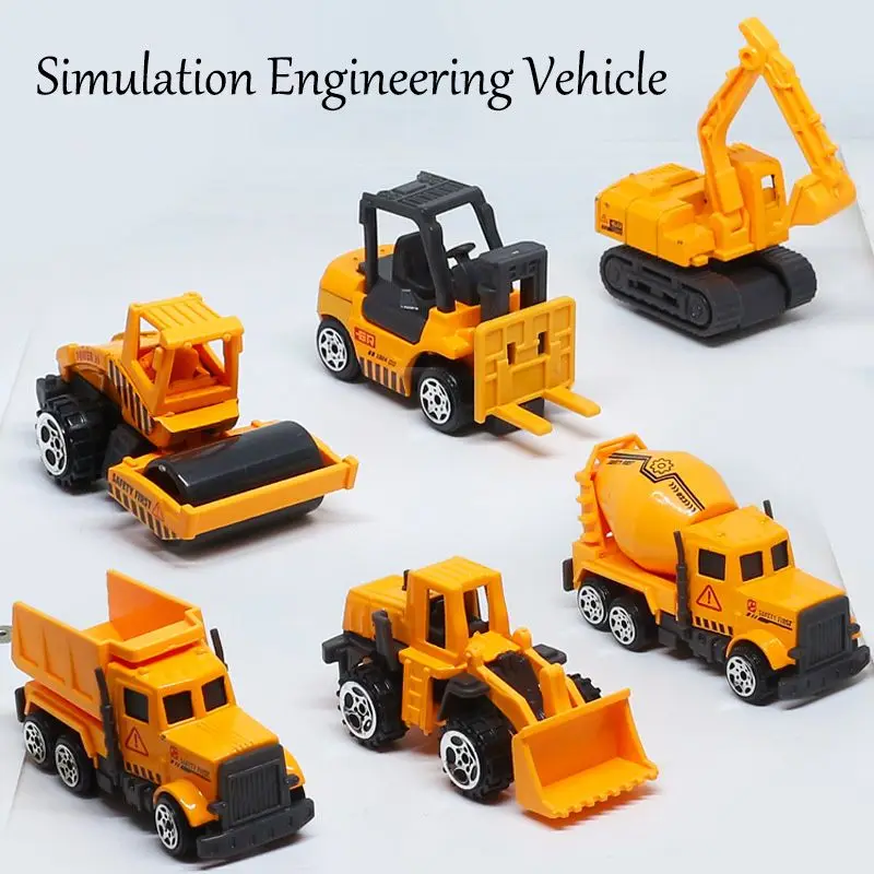 Mini Construction Trucks, Construction Vehicles Site for Kids Engineering  Toys Playset, Excavator, Bulldozer, Forklift, Dump Truck, Mixer Truck, Gift