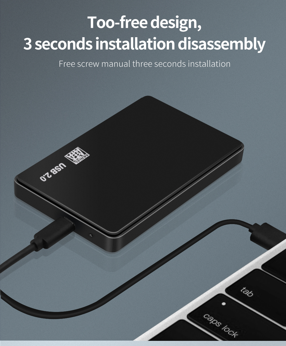 Case Hd Externo USB 3.0 To 2.5 Inch SATA HDD SSD Enclosure External Hard Drive Disk Box for PC Laptop Smartphone PS5. 