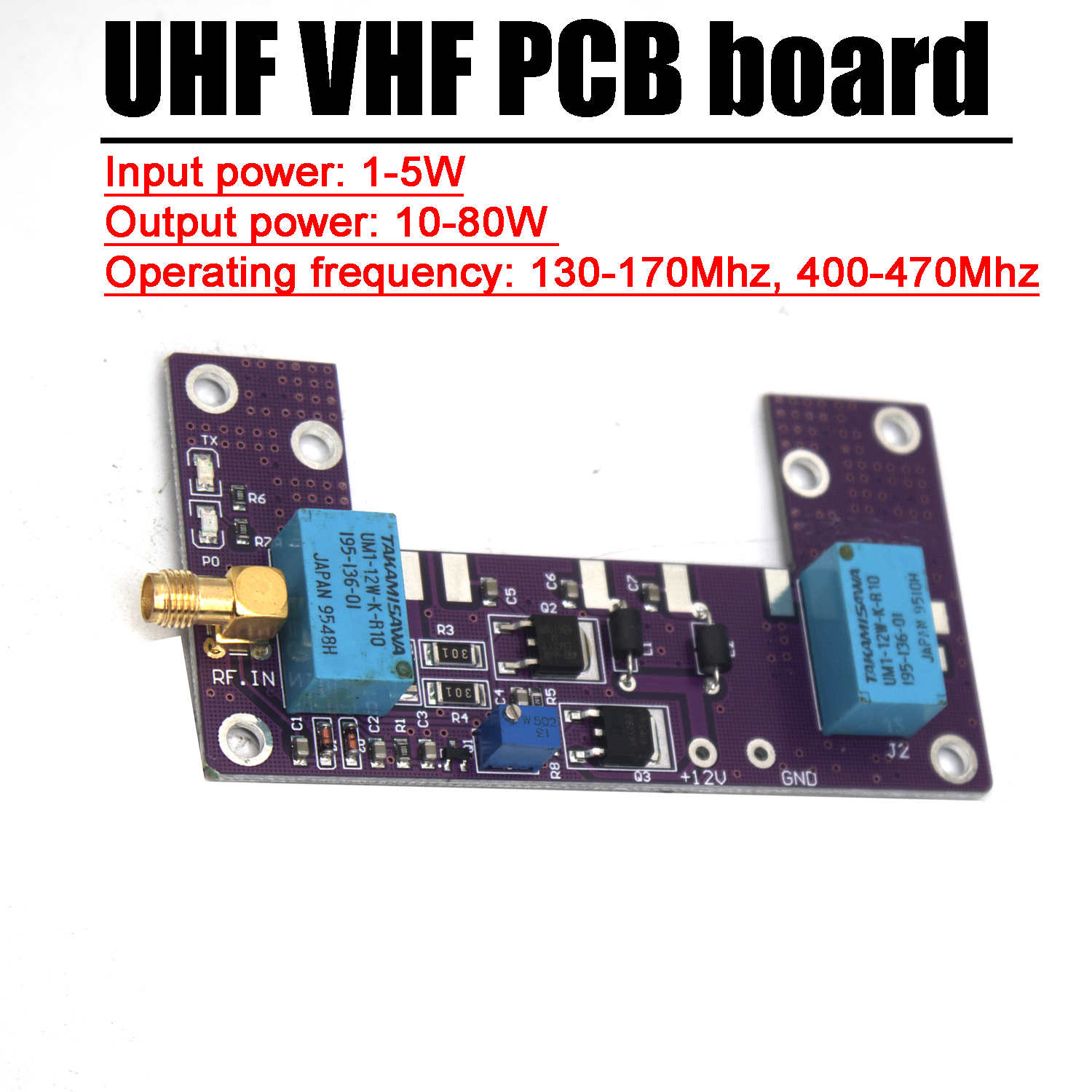 2x 70W Radio Leistungsverstärker Board – Für RA30H4047M, 130-170 MHz & 400-470 MHz, UHF VHF Walkie-Talkie