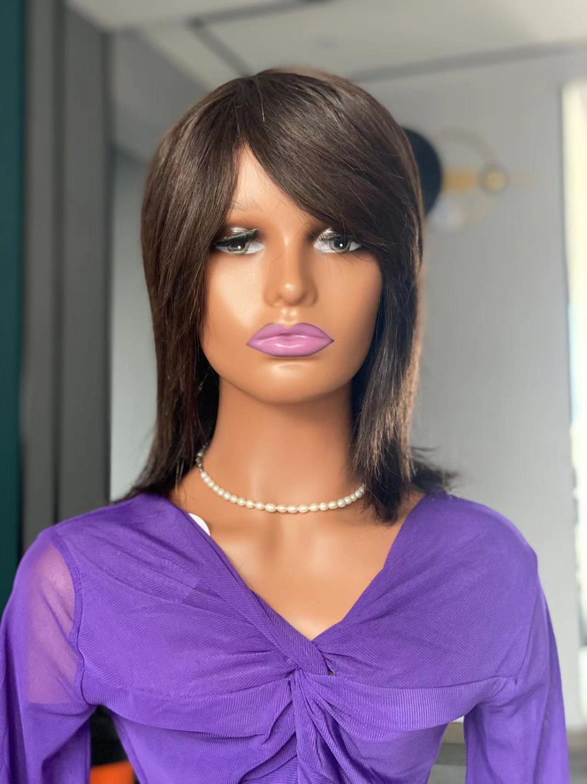 ladies 100% Human Hair Wigs Free Size Best Adjustable Natural Hair Wig For Womens