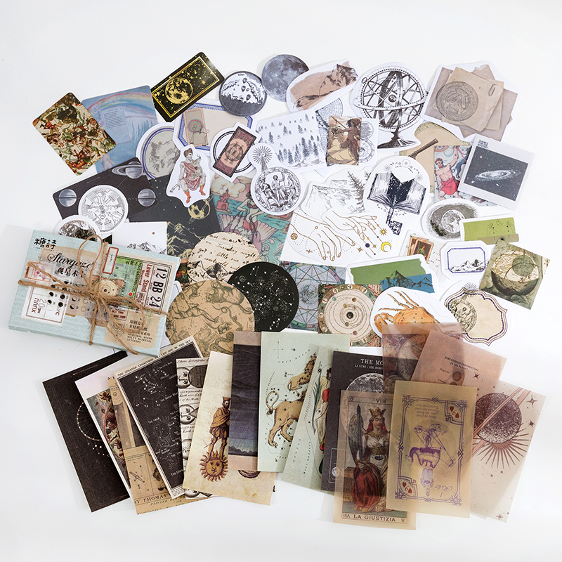 Goefun Sticker Paper Yoofun 60pcs/pack Multi-Material Sticker Pack Vintage Mushroom Plants ...