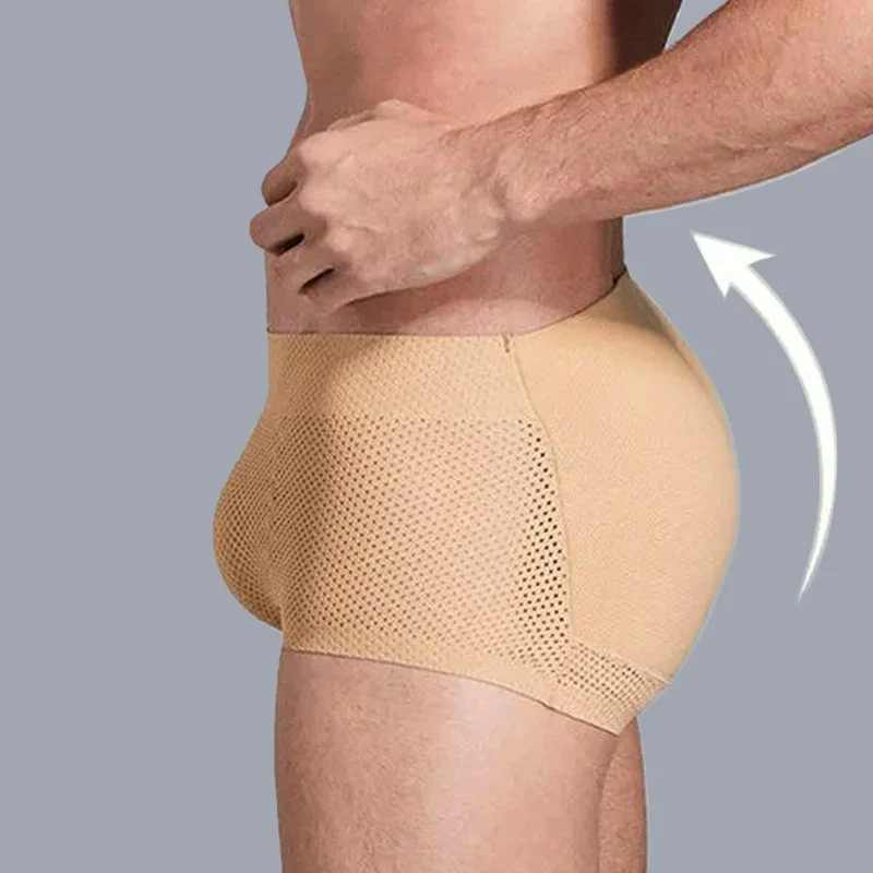 Men Sexy Butt Lifter Enlarge Push Up Underpants Breathable Men's Padded Boxer Underwear Butt-Enhancing Trunk Shorts Male Panties. 