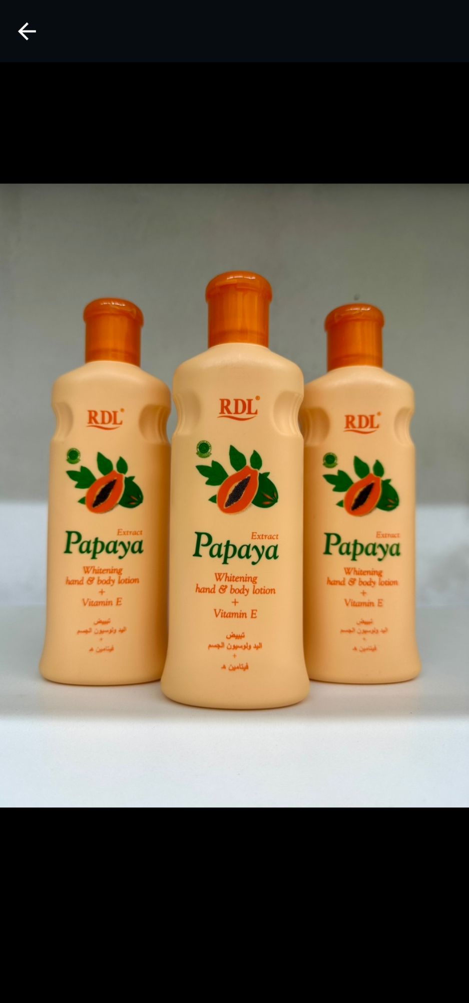 RDL papaya body lotion 210ml. 
