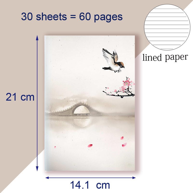 A5 Notebook Chinese Style Chinoiserie Note Book Dairy Vintage Retro ...