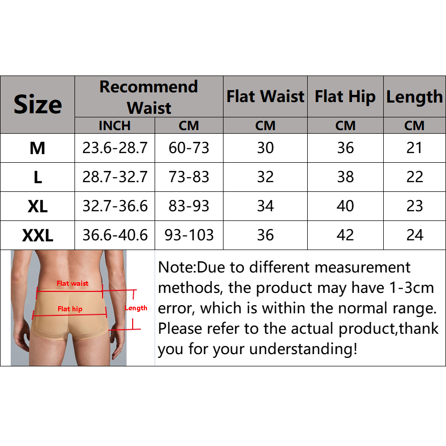 Men Sexy Butt Lifter Enlarge Push Up Underpants Breathable Men's Padded Boxer Underwear Butt-Enhancing Trunk Shorts Male Panties. 