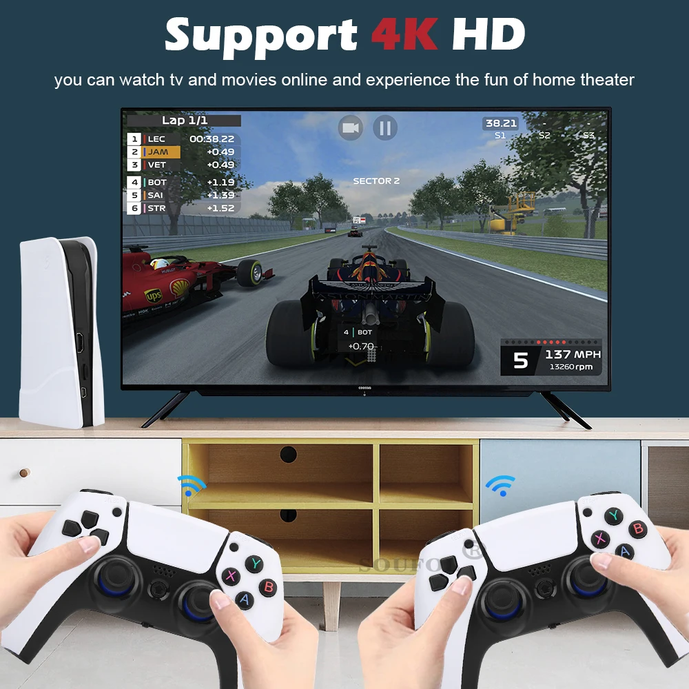 New Arrival GB-5 Retro Video Game Console TV Game Box 5 HD-out Bulit-in 50000 Games Simulator for PSP/PS1/N64/NAOMI/ARcade. 