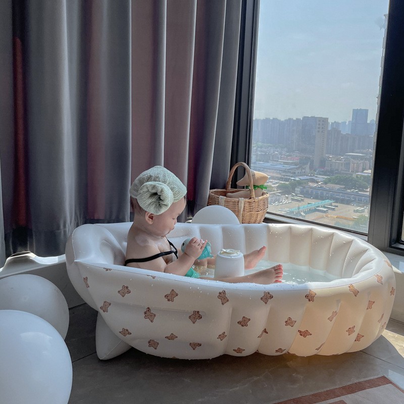 Baby Shower Basin Baby Folding Inflatable Learning Seat Multifunctional Dining Chair Bath Bench Small Sofa Shower Basin Bath Tub. 