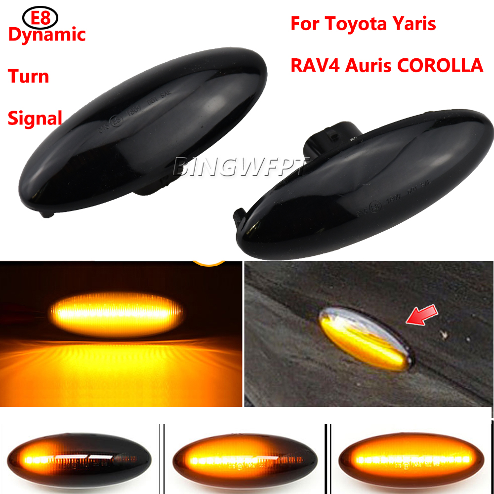 LED Turn Signal Light Dynamic Side Marker Fender Sequential Lamp For Toyota Yaris Vitz XP90 RAV4 XA30 MK3 Auris E150 Corolla