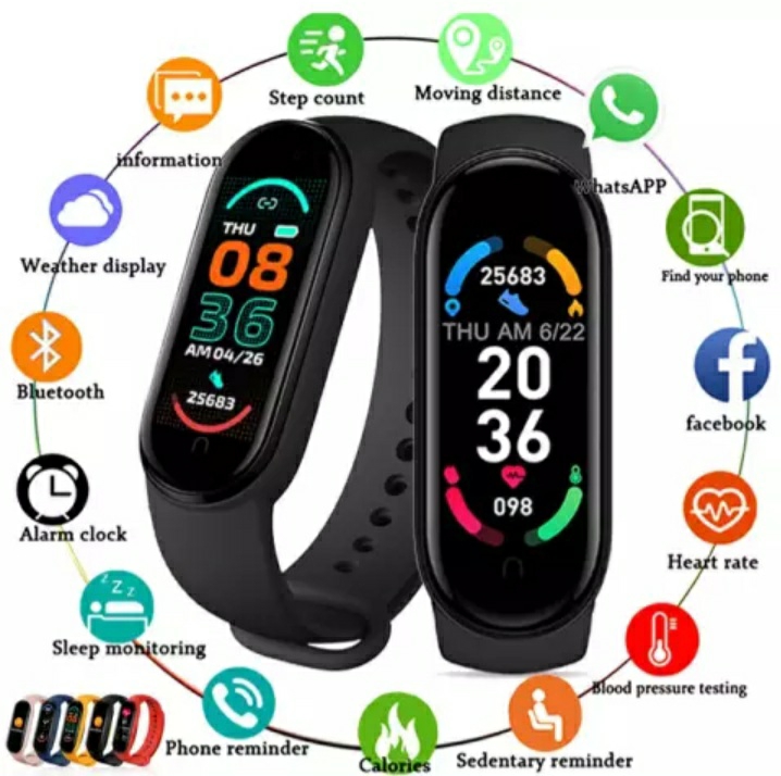 2021 NEW M6 Band Smart Bracelet Waterproof IP67 Bluetooth 4.0 BLE Android  4.4 + Ios above 8.5: Buy Online at Best Prices in SriLanka | Daraz.lk