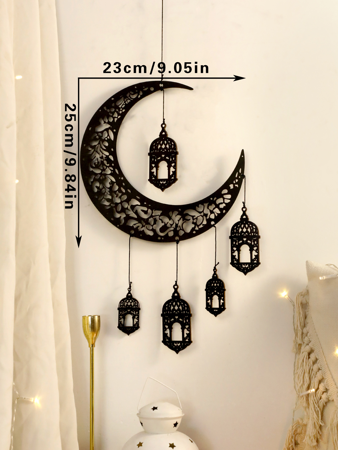 Wooden Hollow Moon and Star Lantern – DIY Ramadan Hanging Decor ...