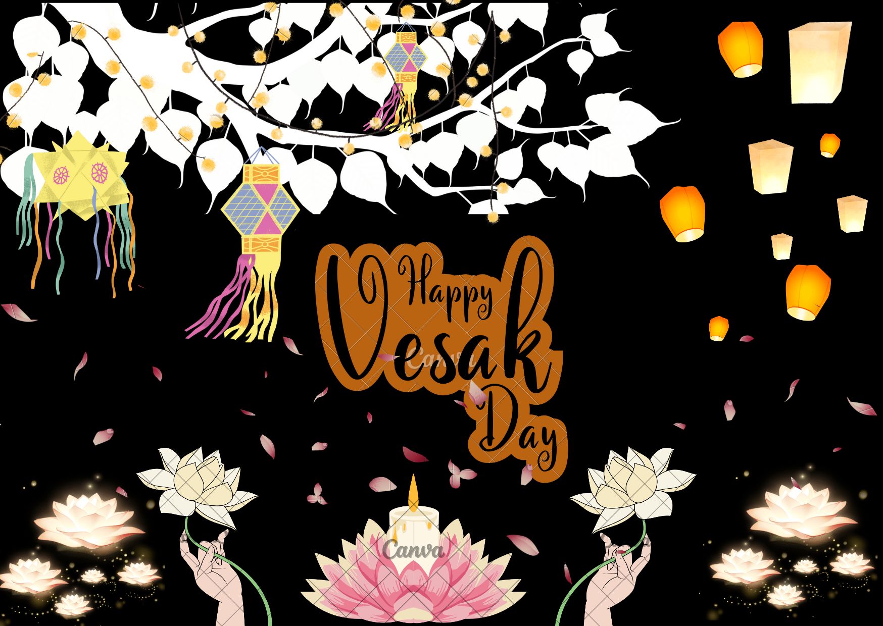 Vesak Greetings cards. 
