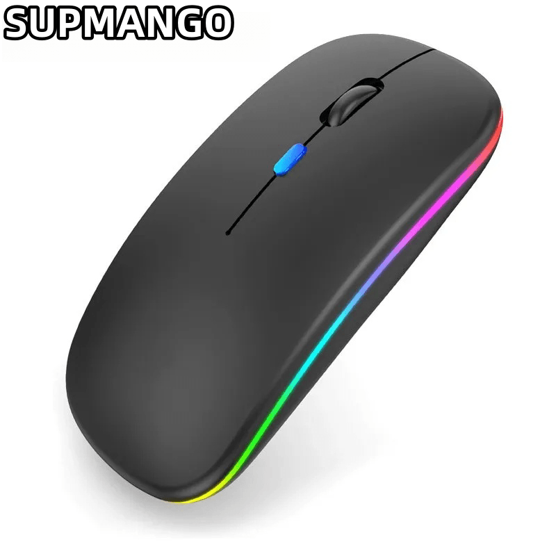 Rechargeable Wireless Mouse With Single Mode USB 2.4 GHZ RGB 1600DPI Mouse Suitable For Laptop Tablet Macbook Game Mouse Players. 
