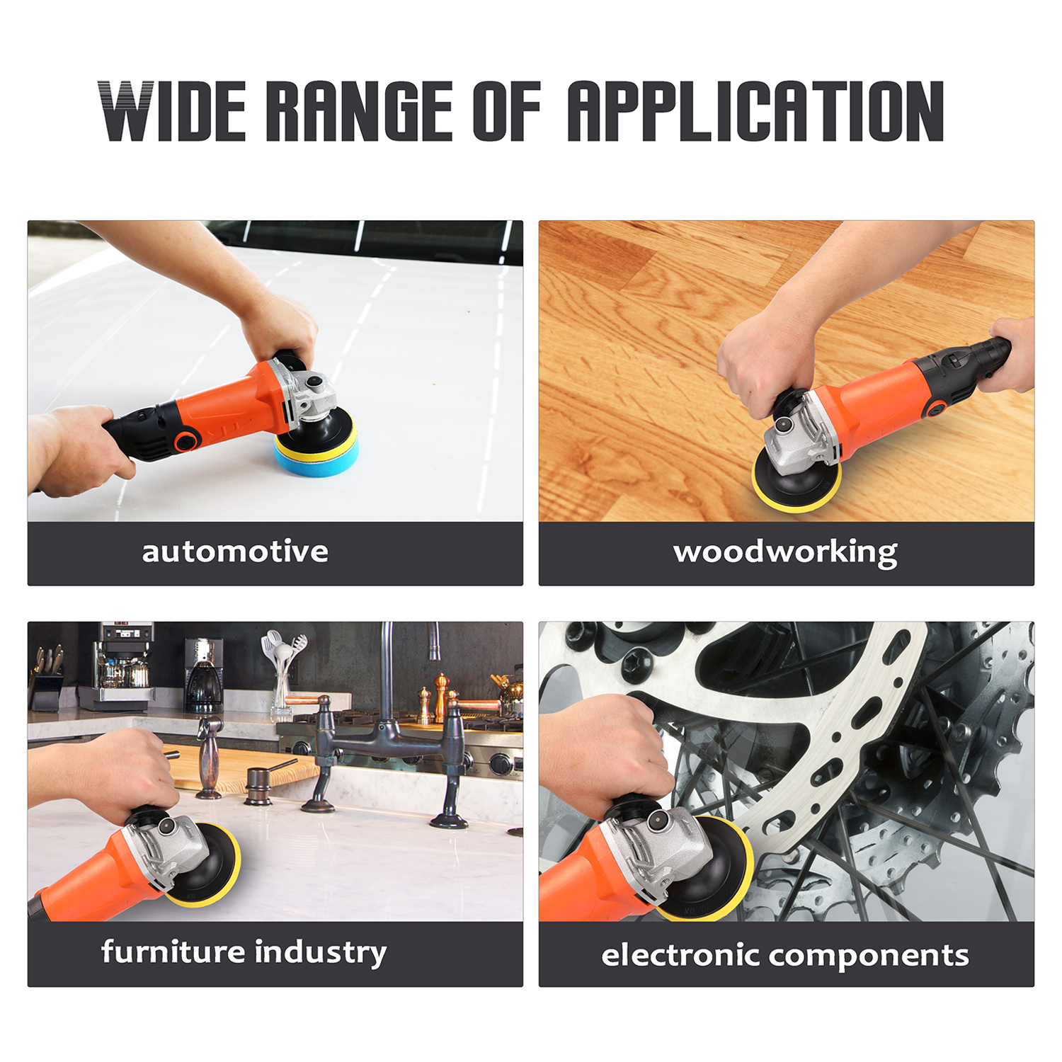 1200W 220V Automotive Polisher Adjustable Speed Car Electric Polisher Waxing Machine Automobile Furniture Polishing Tool. 