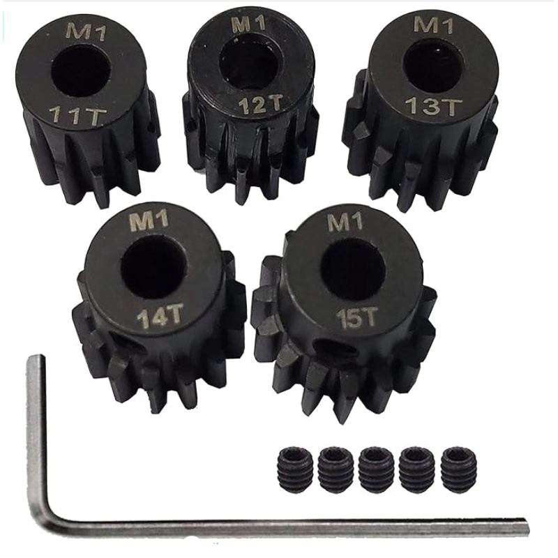 Pinion Key 5PCS Metal Steel M1 Pinion Gear Sets 21T 22T 23T 24T 25T 5mm Shaft ...