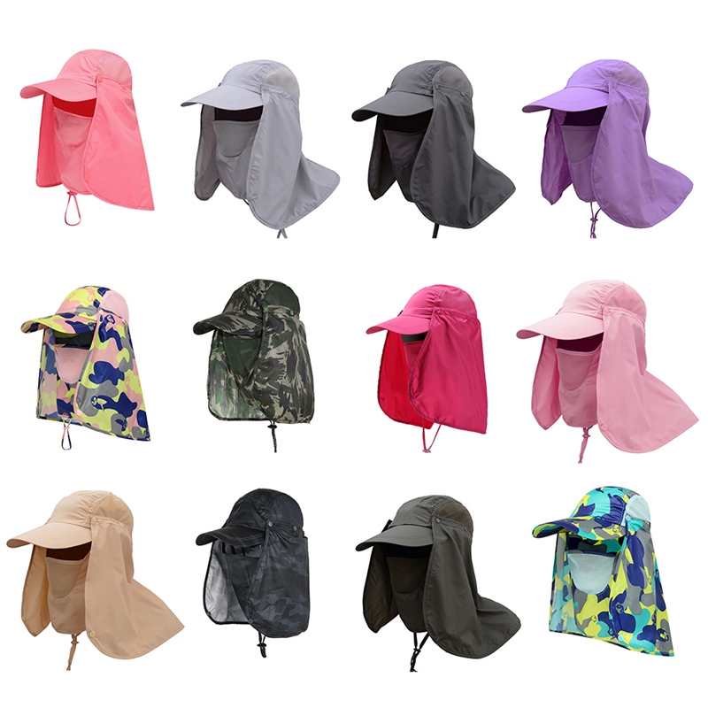 Fishing Flap Caps For Men Women Quick Dry Sunshade UV Protection Removable Ear Neck Cover Caps Mosquito-proof Hat Wild River Hat. 