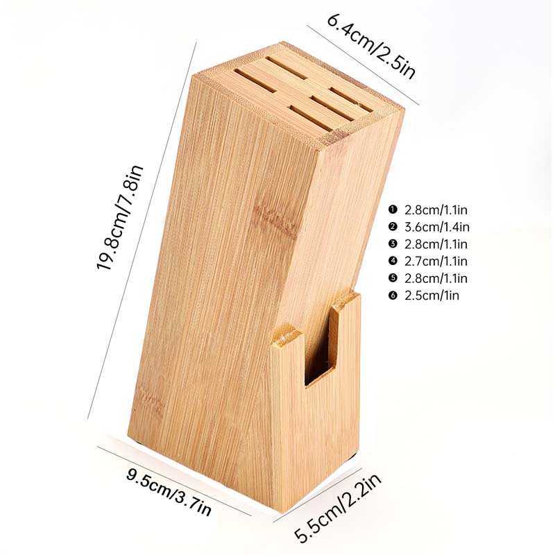 Bamboo Wood Knife Holder Box Meat Fish Slicing Cutter Cleaver Storage ...