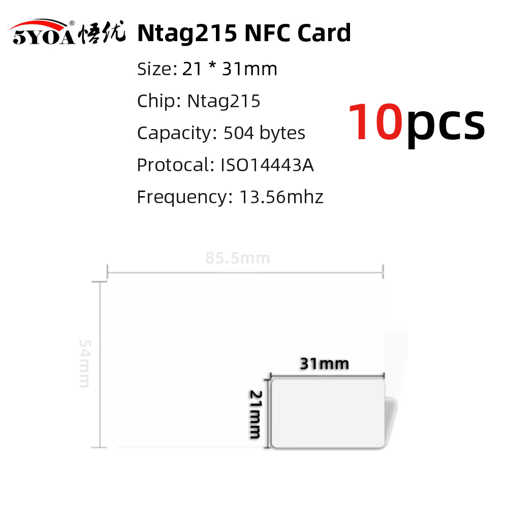 Tag NFC NTAG215 Vuote – 5/10/20 Pezzi – Compatibili Amiibo E TagMo Per Android