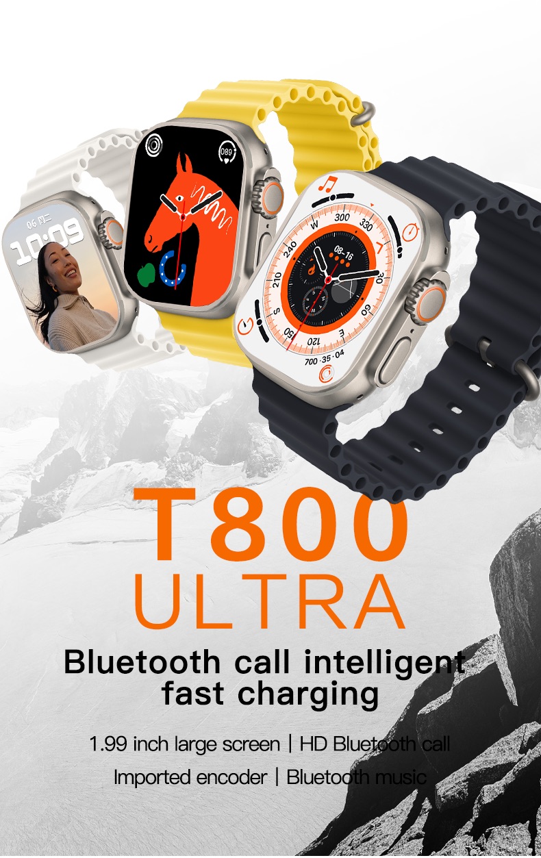 T800 Ultra Smartwatch - Series 8 1.99inch Wireless charging. 