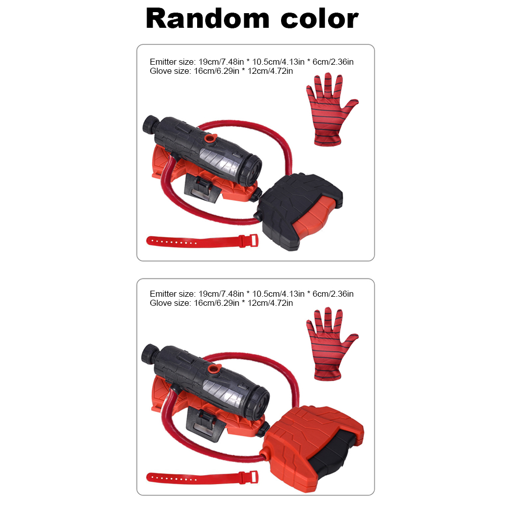 SpiderMan Water Gun Hero Launcher Spider Wrist Launcher Manual Press Burst Water Gun with Gloves Children's Birthday Gift Toys. 
