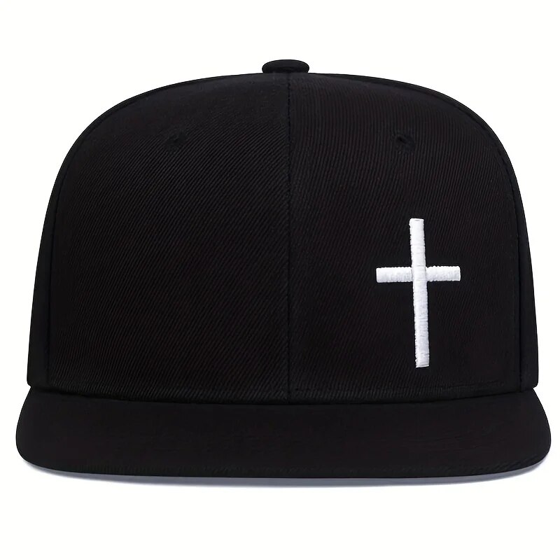 Unisex Cross Embroidery Hip-hop Hats Spring Autumn Outdoor Adjustable Casual Baseball Caps Sunscreen Hat. 
