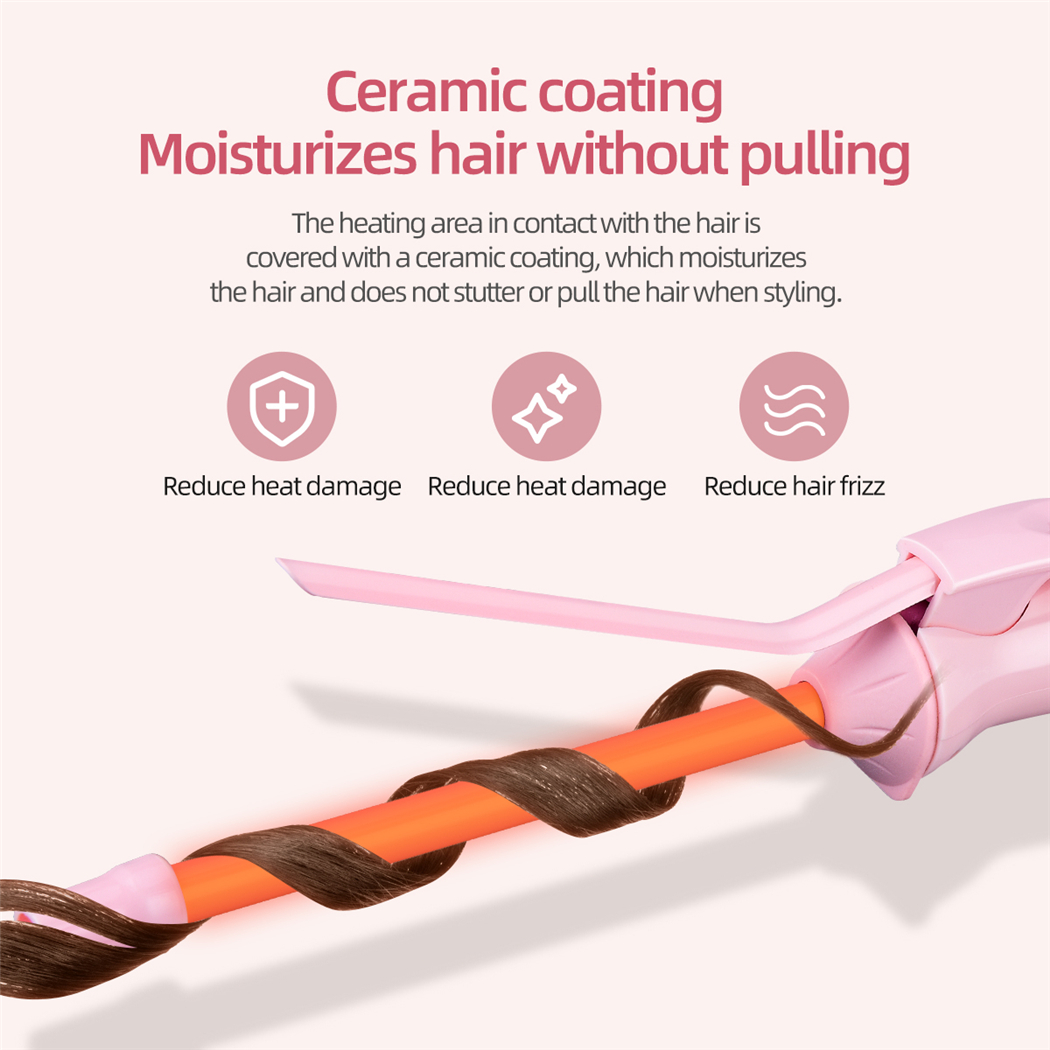 CkeyiN Mini Hair Curling Iron 9mm Curler Wand Professional Curly Tongs Ceramic Electric Salon Styling Tool Small Crimping Iron. 