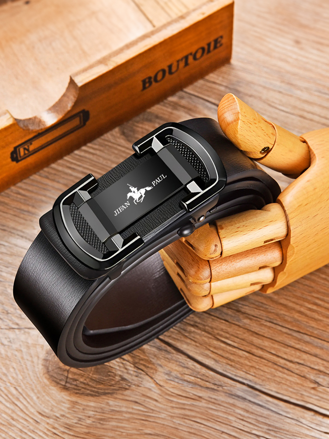 New Men's Fashion Automatic Buckle Business Leather Men's Jeans High Quality Belt with Toothless