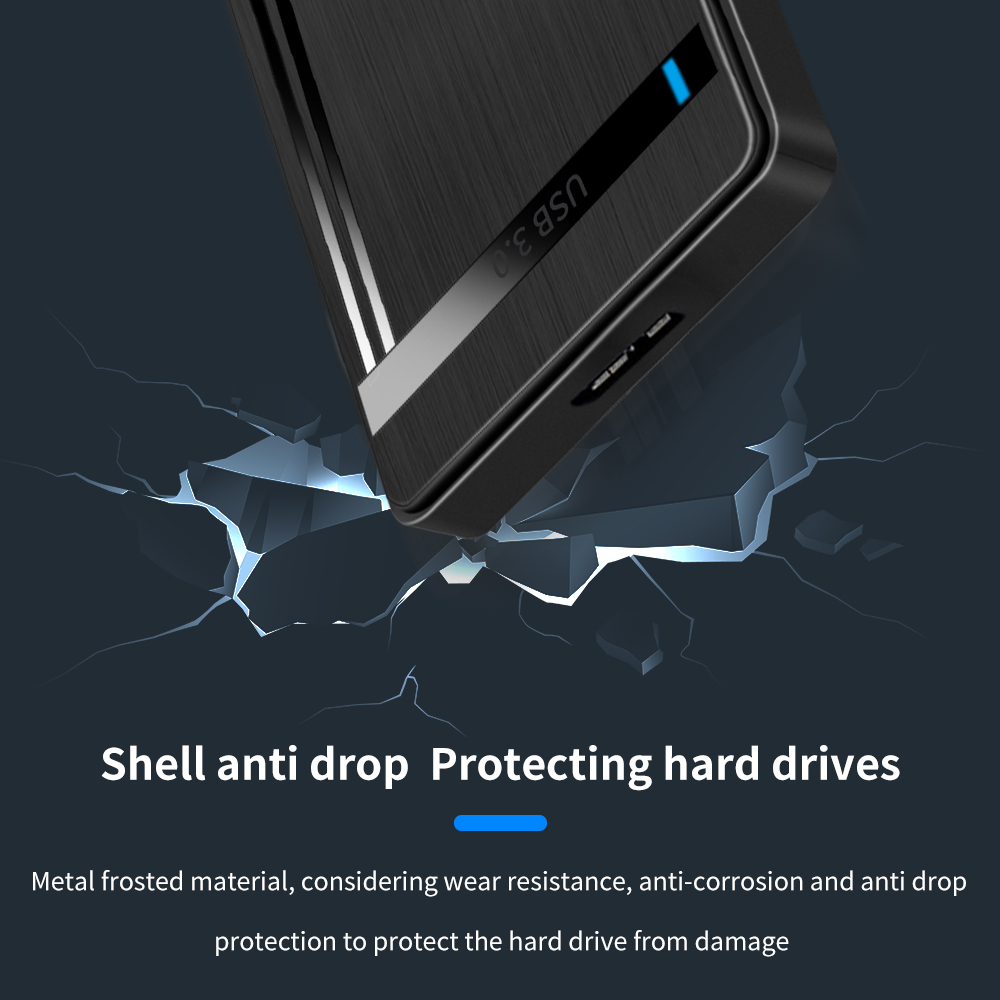 TISHRIC External HDD Case Hard Drive Box USB 3.0 2.5 Inch SATA 3.0  Mobile HDD Enclosure Support UASP for PC Laptop. 