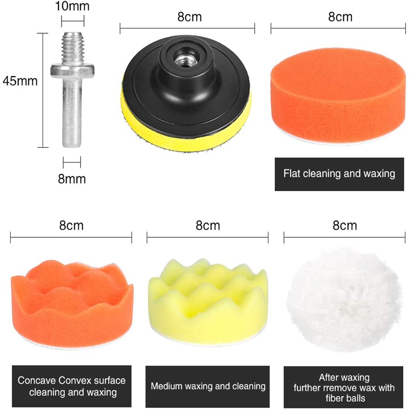 3 Inch Car Polishing Kit Polish Pad Car Polish Buffing Pad Abrasive Disc Sponge Foam Pads Polisher For Headlight Refurbish. 