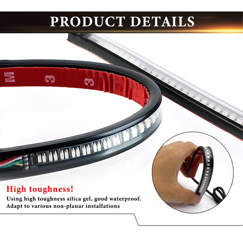 KEVANLY Motorcycle Brake Stop Light 2835 3014 SMD Universal Tail Lamp Strip Car Accessories Universal. 