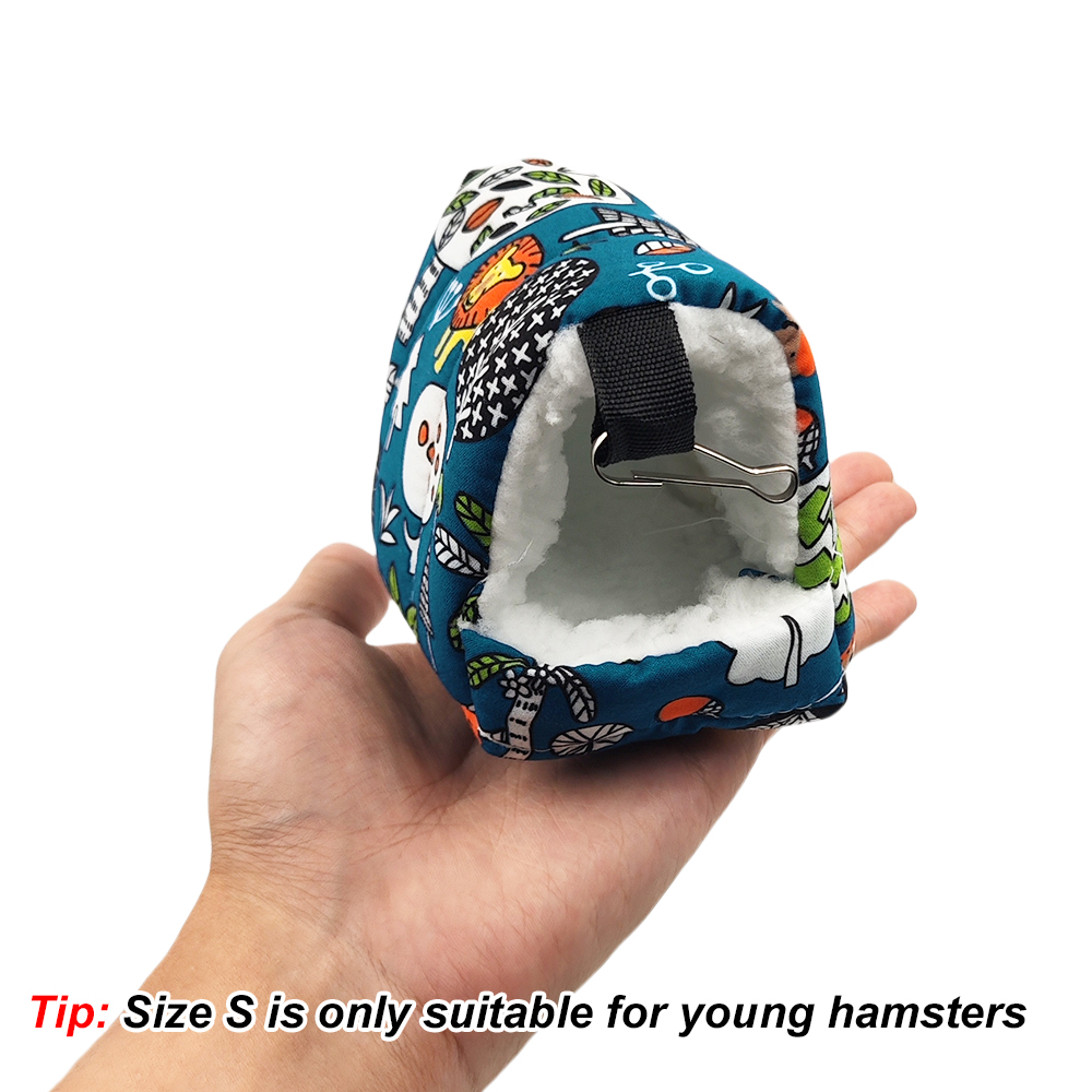1pc Cute Print Bird Bed Mini Cage Rabbit Squirrel Mat Guinea Pig Nest Hamster House Small Animal Sleeping Bed Pet Hanging Cage. 