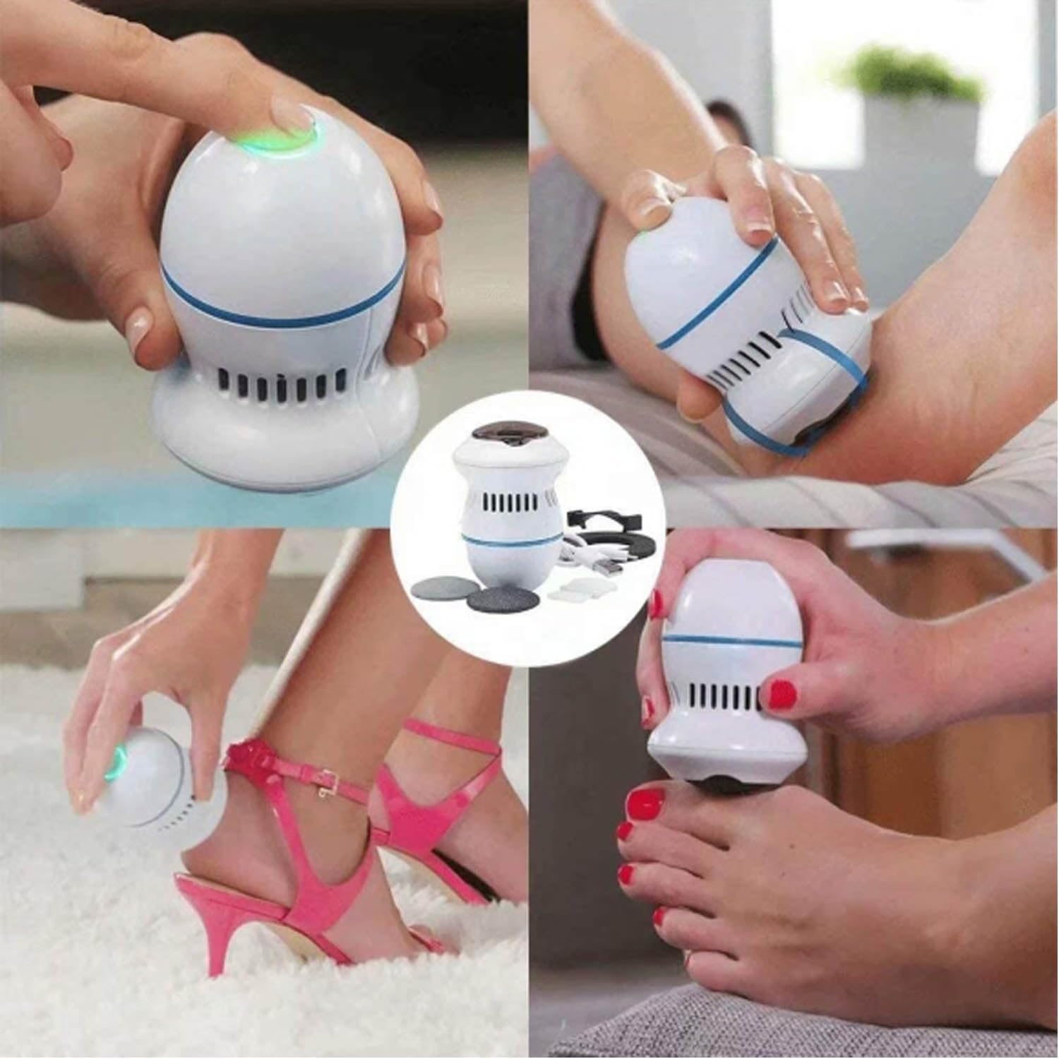 Electric Callus Remover, Callus Removal, Foot Rechargeable, Pedicure Set, Foot Care, Callus Remover, Foot Care Device, Electric 6 Attachments. 
