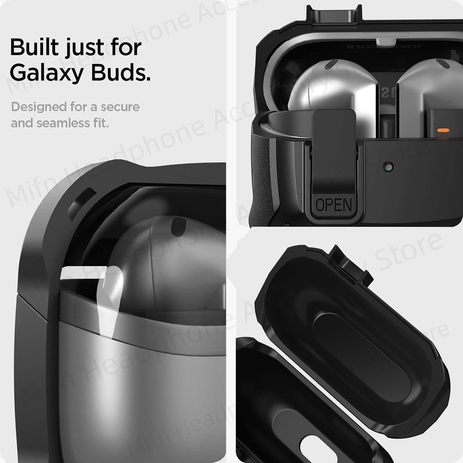 2024 [2-in-1] Armor Case For Samsung Galaxy Buds 3/Galaxy Buds3 Pro Secure Lock Cover buds3 pro cover with Cleaning Kit for men. 