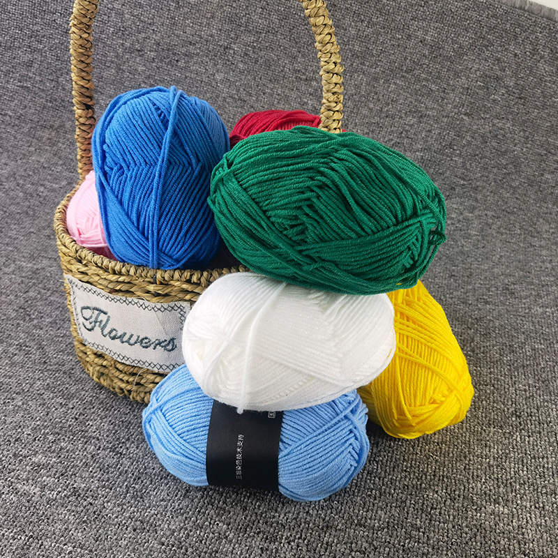 40-50g/Set 4ply Milk Cotton(80%) Knitting Yarn Needlework Dyed Lanas For Crochet Craft Sweater Hat Dolls At Low Price. 