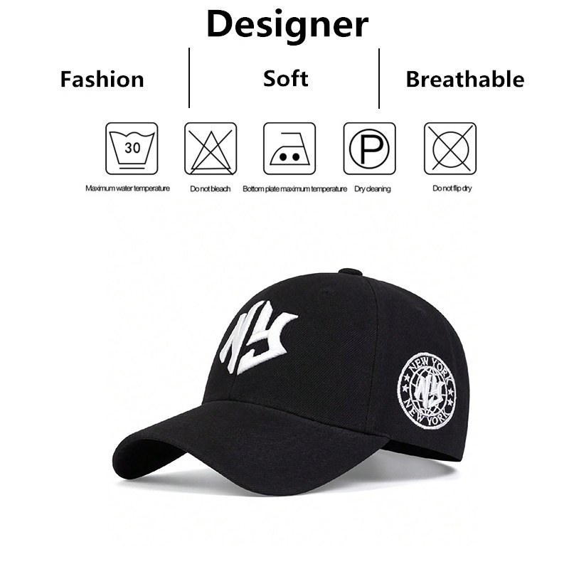 Unisex NG Letter Embroidery Baseball Caps Spring Autumn Outdoor Adjustable Casual Hats Sunscreen Hat. 