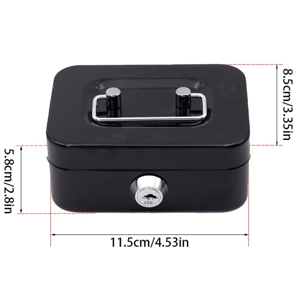 Mini Metal Cash Box Money Bank Change Security Box Portable Kids Coin Collection Gift Storage Money Tank With Lock. 